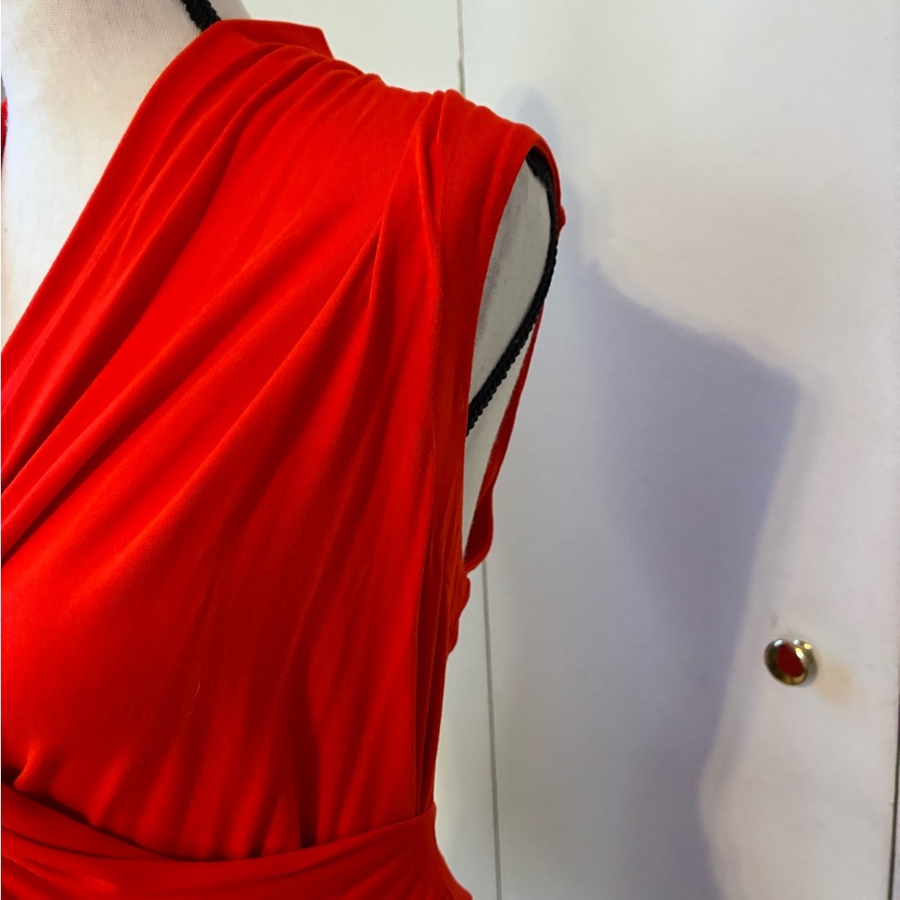 Brooks Brothers Vibrant Red Women's Faux Wrap Blouse - Picture 3 of 8